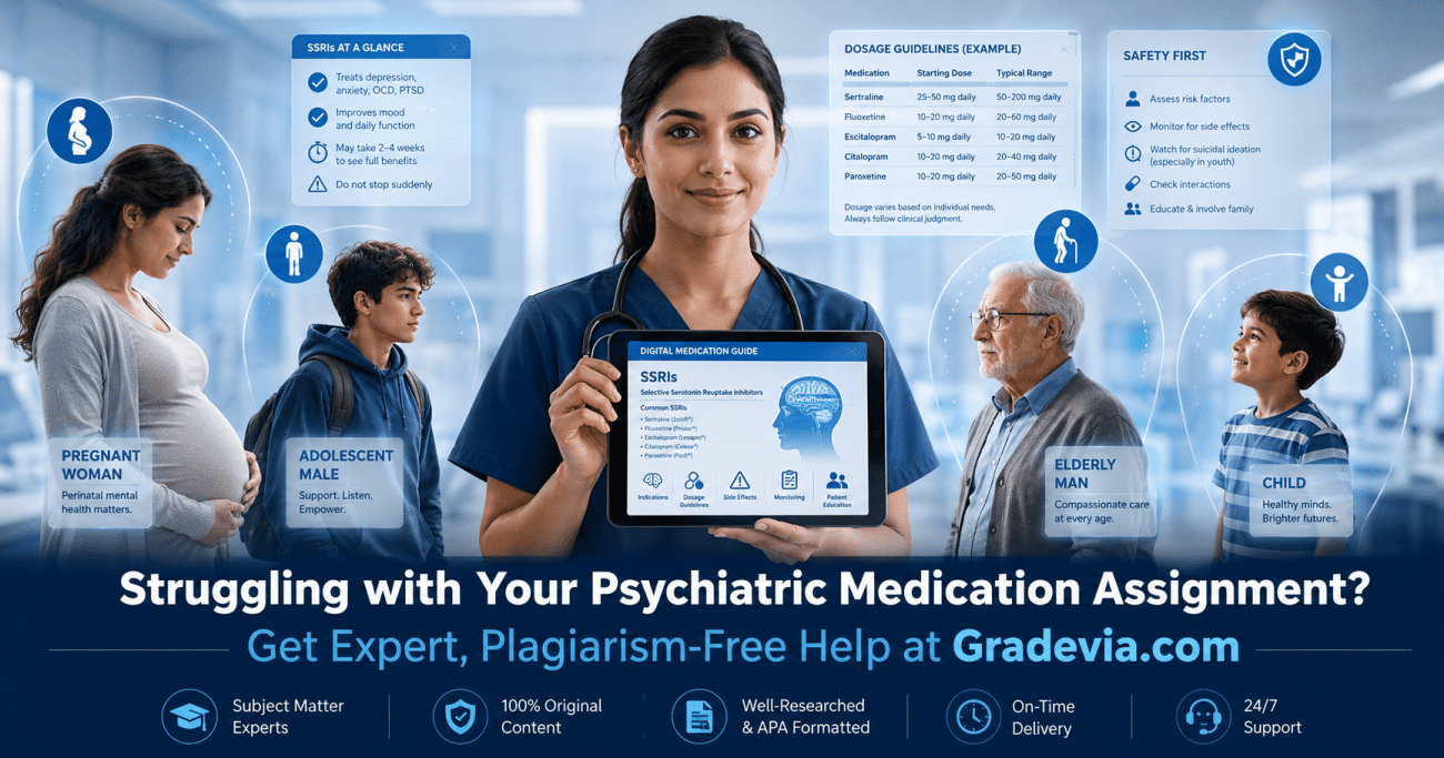 Depression medication guide for special populations nursing assignment help Gradevia