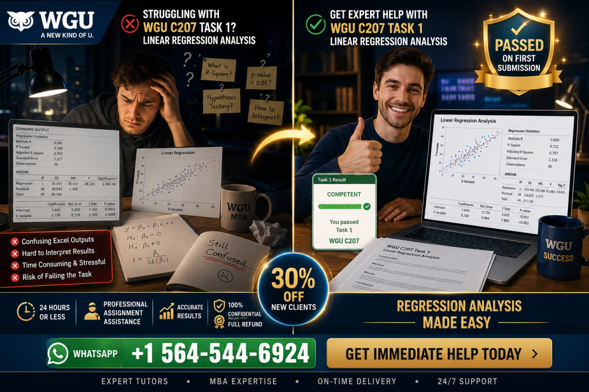 WGU C207 Task 1: Complete Guide to Passing Your Linear Regression Analysis