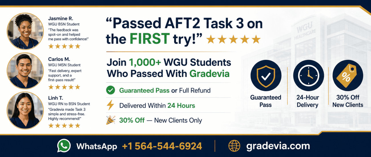 AFT2 Task 3 Help for WGU Students – Pass on First Attempt