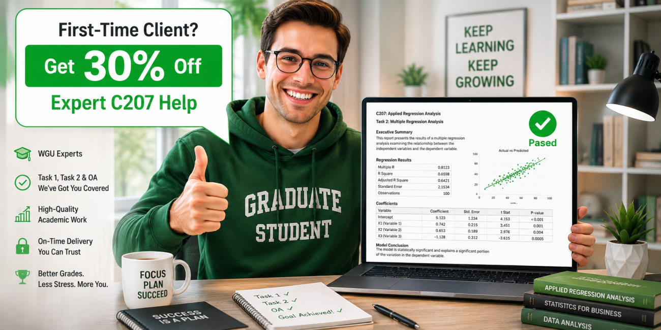 WGU C207 Data-Driven Decision Making: Guide to Task 1, Task 2 & the OA