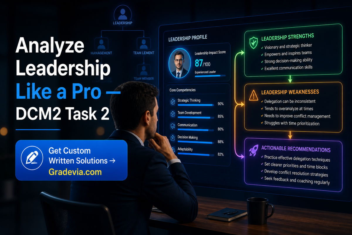 Complete Guide: WGU DCM2 Task 2: Organizational Leadership Analysis and Evaluation