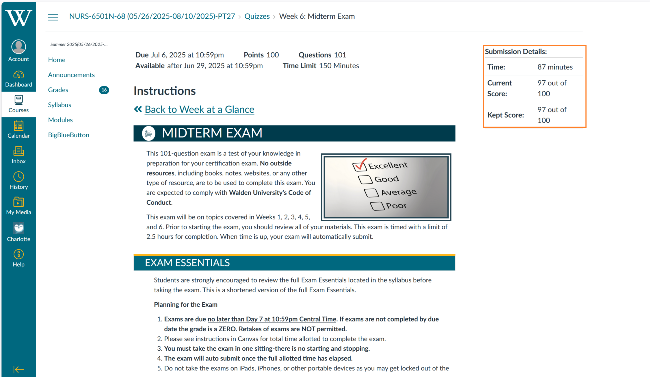 NURS-6501 Week 6 Midterm Exam