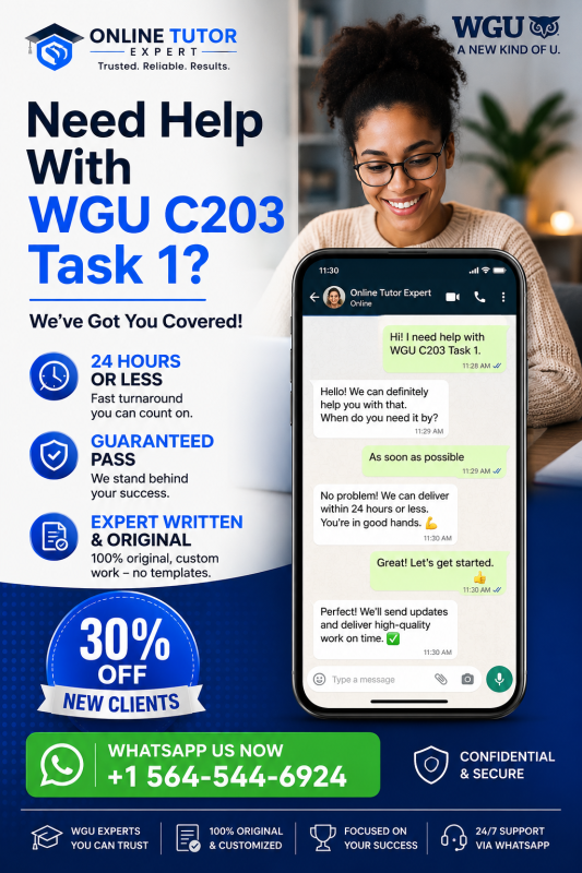 How to Pass WGU C203 Task 1 Without Revisions: Complete Pass Guide