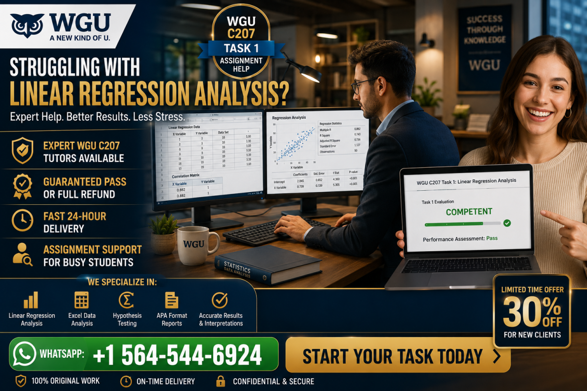 WGU C207 Task 1: Complete Guide to Passing Your Linear Regression Analysis