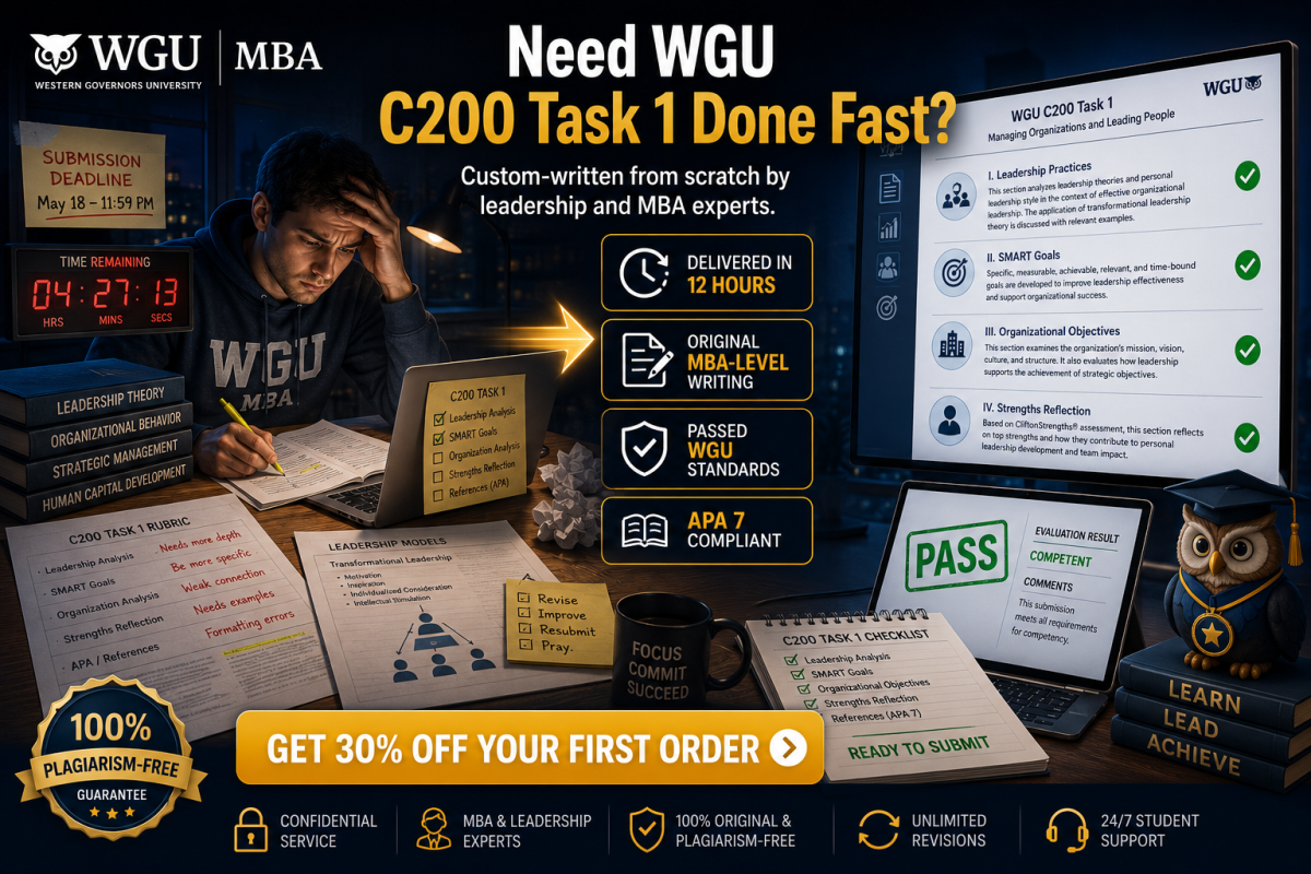 WGU C200 Task 1 Example