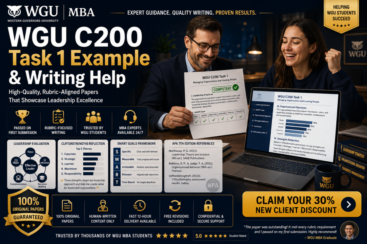 WGU C200 Task 1 Example