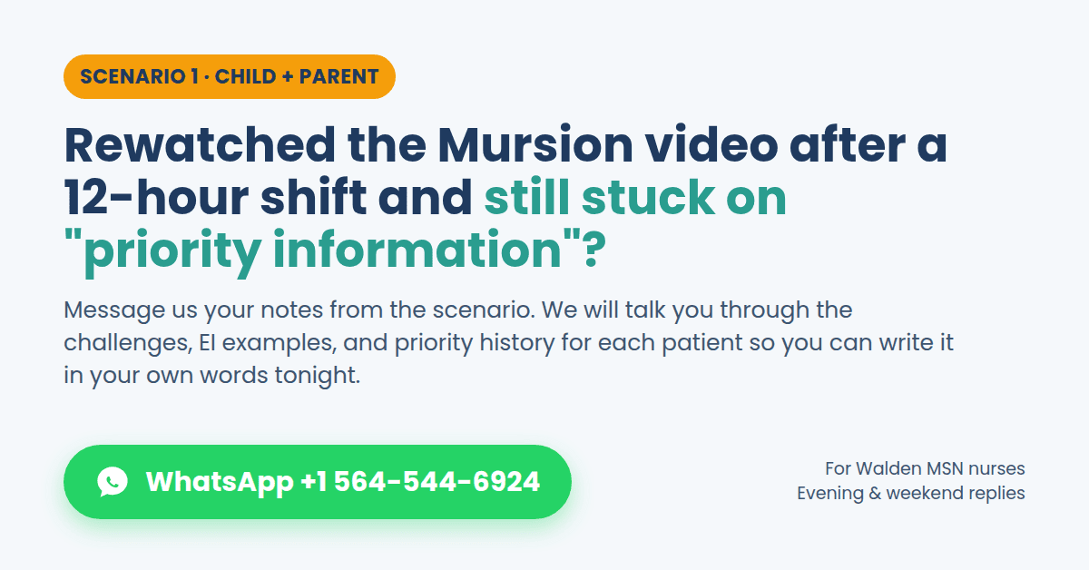 XH3003 Health History Across the Lifespan: Guide and Example for Working Walden Nurses