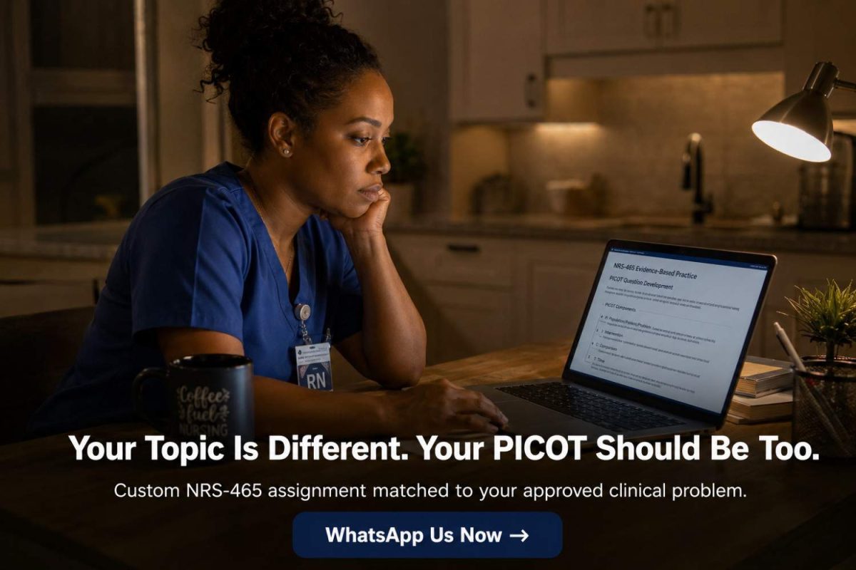 NRS-465 Topic 3: Capstone Change Project PICOT Question Development
