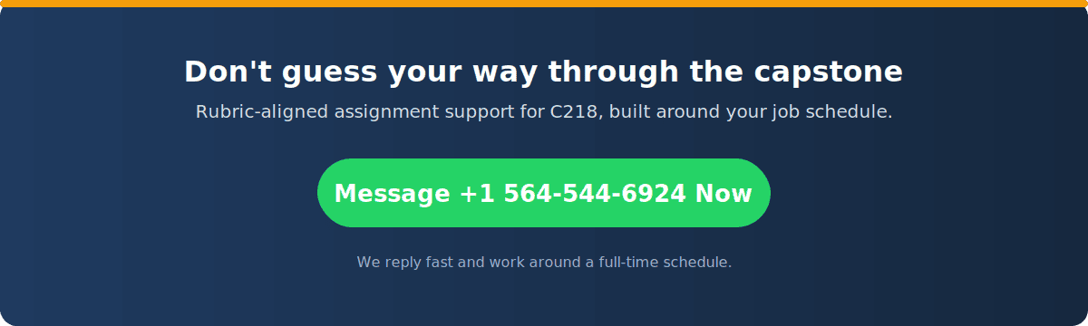 WGU C218: MBA IT Management Capstone Guide