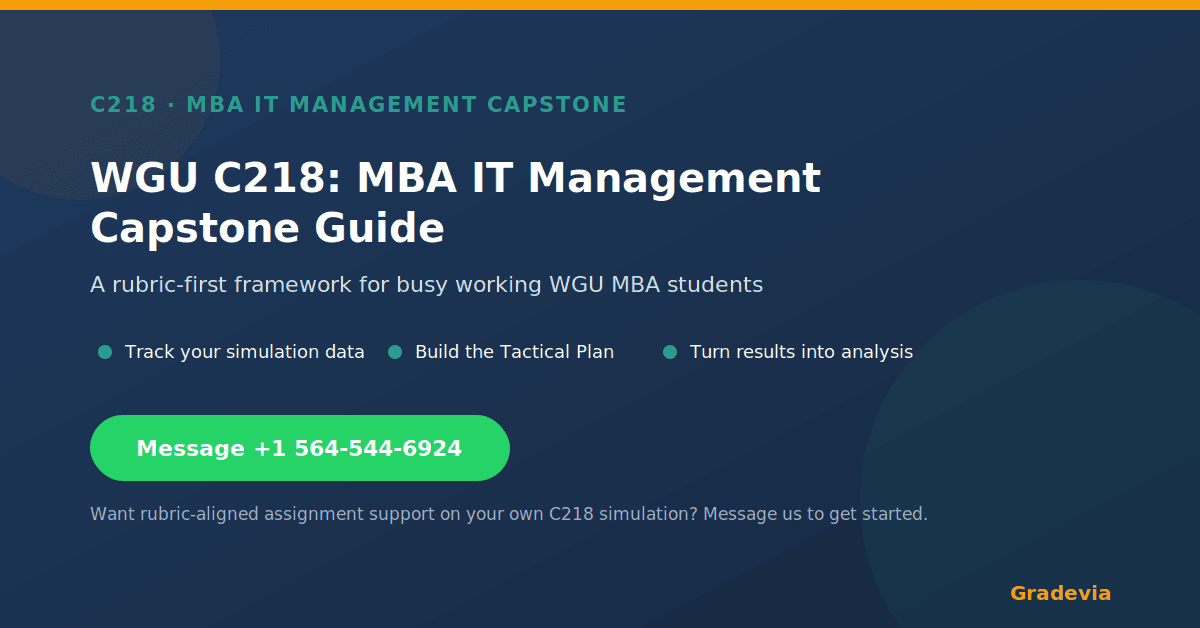WGU C218: MBA IT Management Capstone Guide