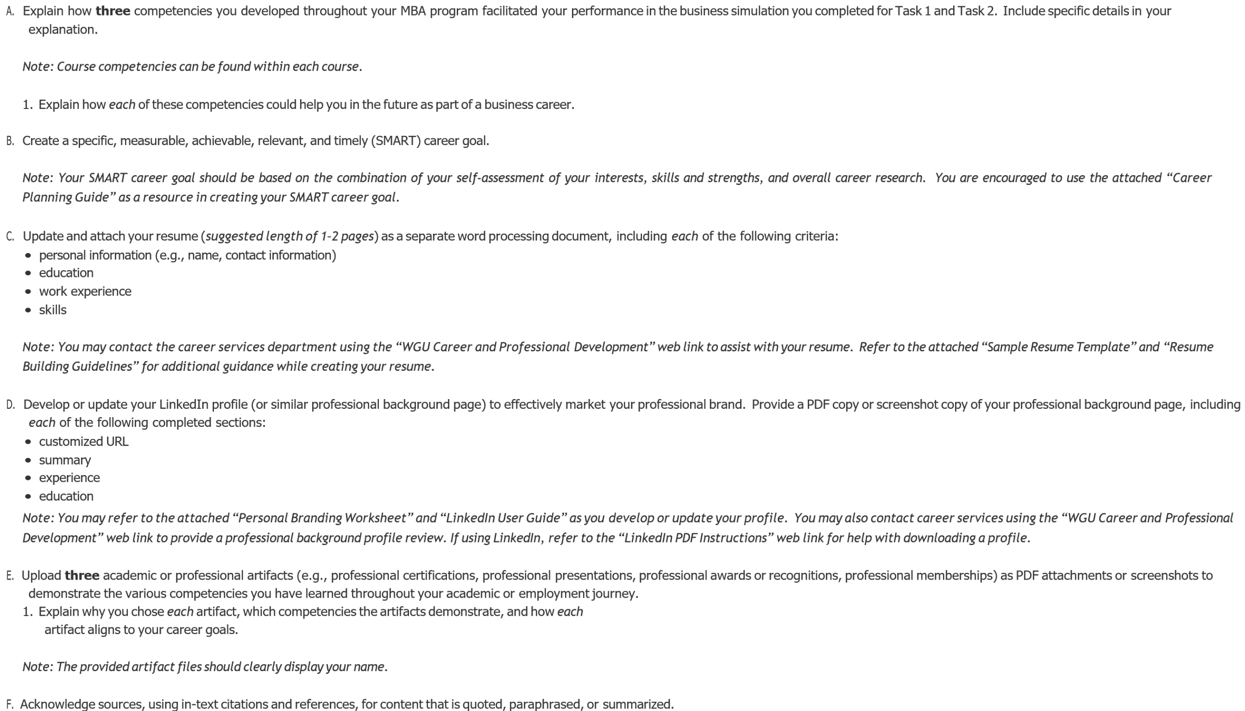 WGU C219 Task 3 Guide and Example: Career Management Reflection