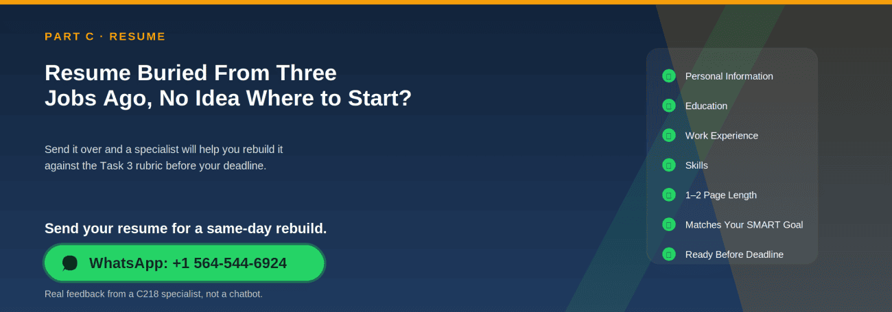 C218 Task 3: Career Management Guide (With a Worked Example) – JQM4