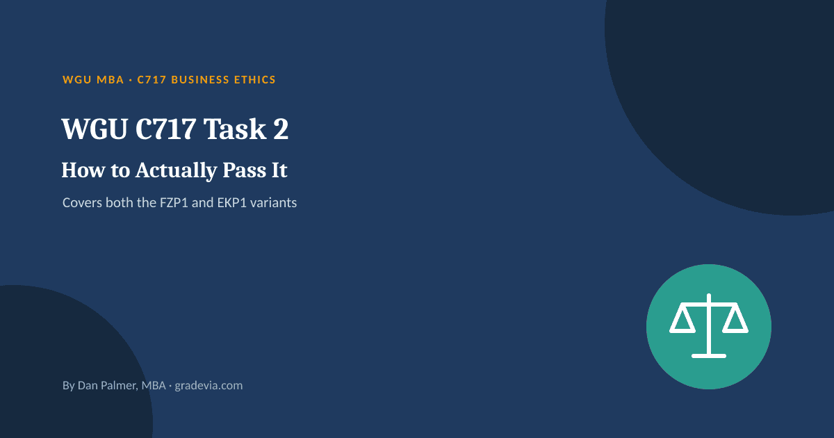 WGU C717 Task 2: How to Actually Pass Business Ethics (FZP1 & EKP1)