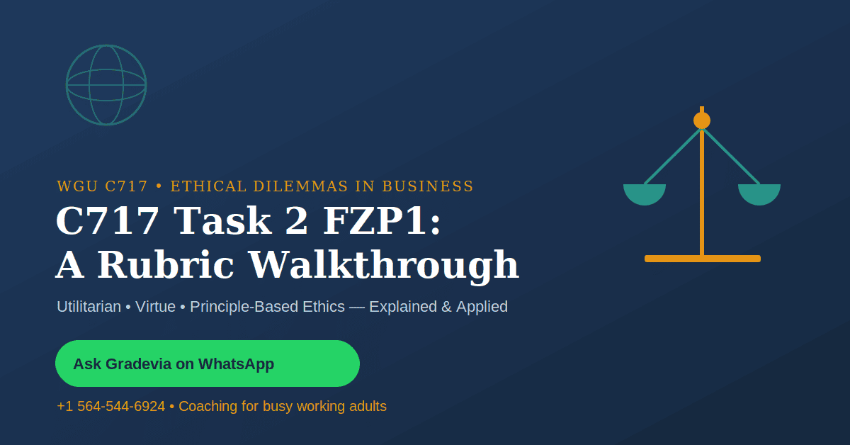 WGU C717 Task 2 FZP1: Ethical Dilemmas in Business