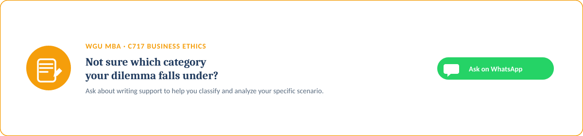 How to Identify the Type of Ethical Dilemma in WGU C717 Task 2