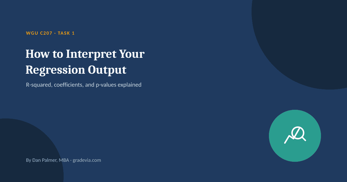 How to Interpret Your WGU C207 Task 1 Regression Output