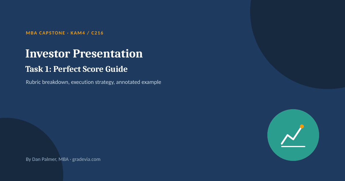 WGU C219 Task 1 (Investor Presentation): What a Perfect Score Actually Requires