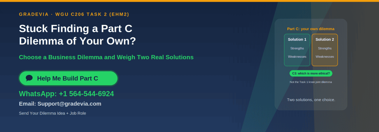 WGU C206 Task 2 Guide and Example: Developing Organizational Ethics and Socially Responsible Behavior (EHM2)