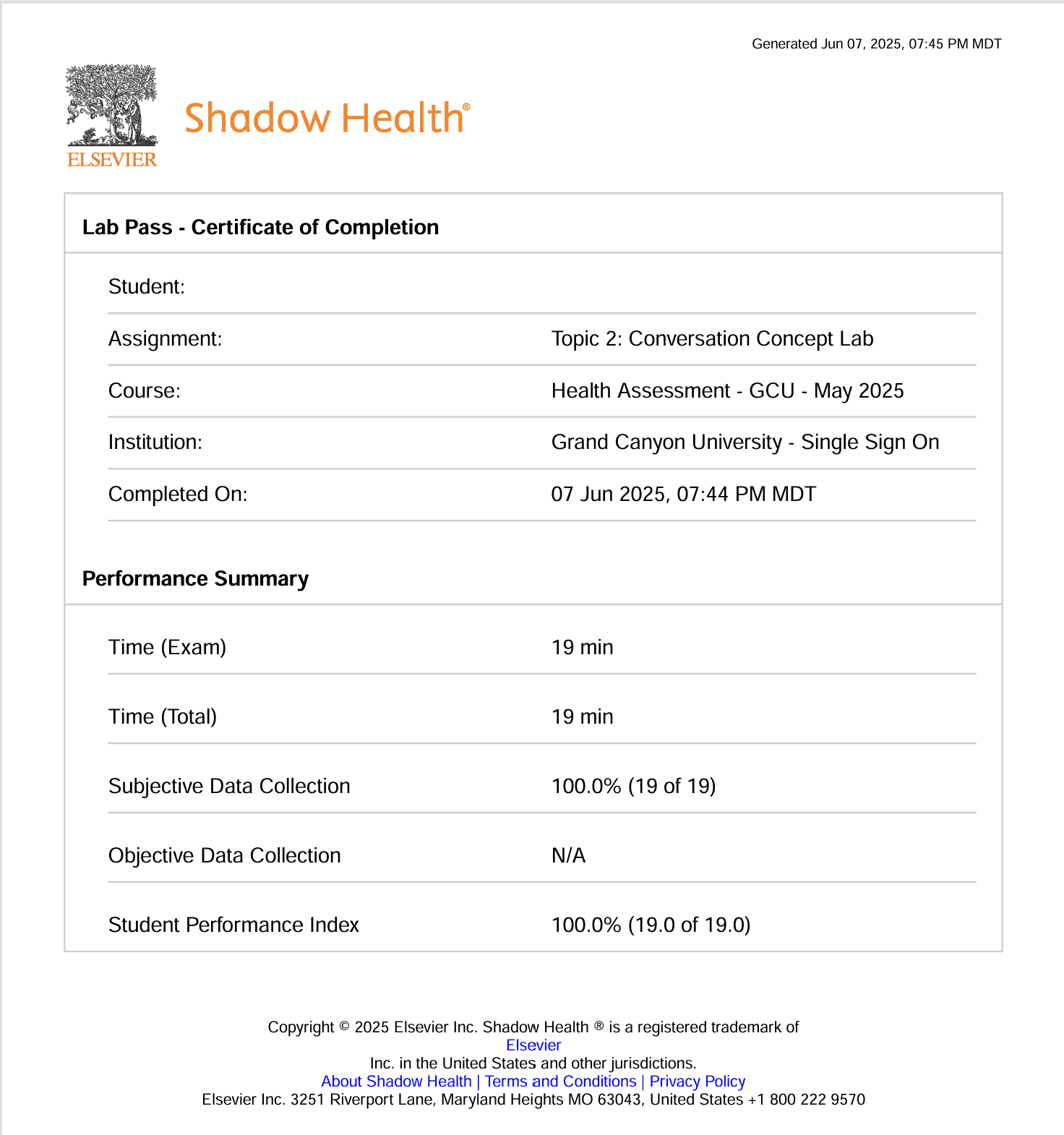 Shadow Health Conversation Concept Lab