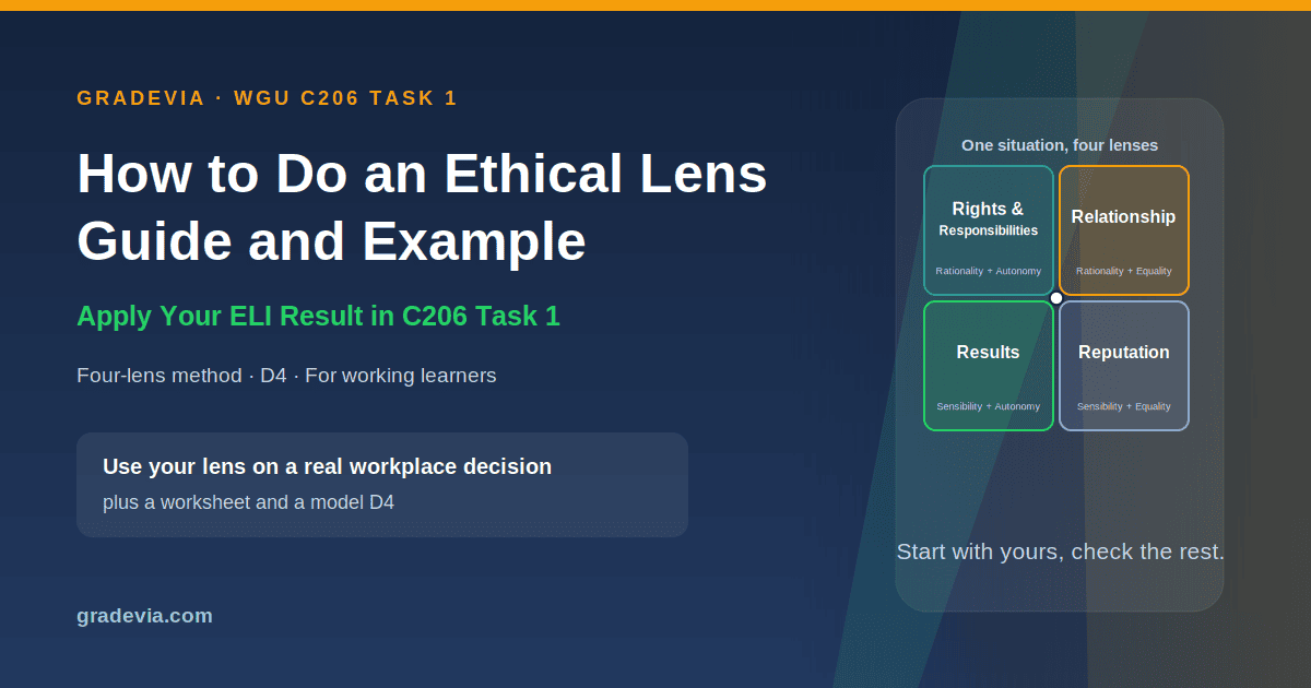 How to Do an Ethical Lens for Performance Task 1: WGU C206 Guide and Example