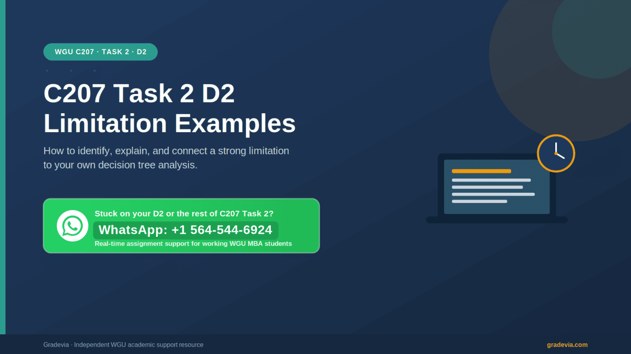 WGU C207 Task 2 D2 Limitation Examples