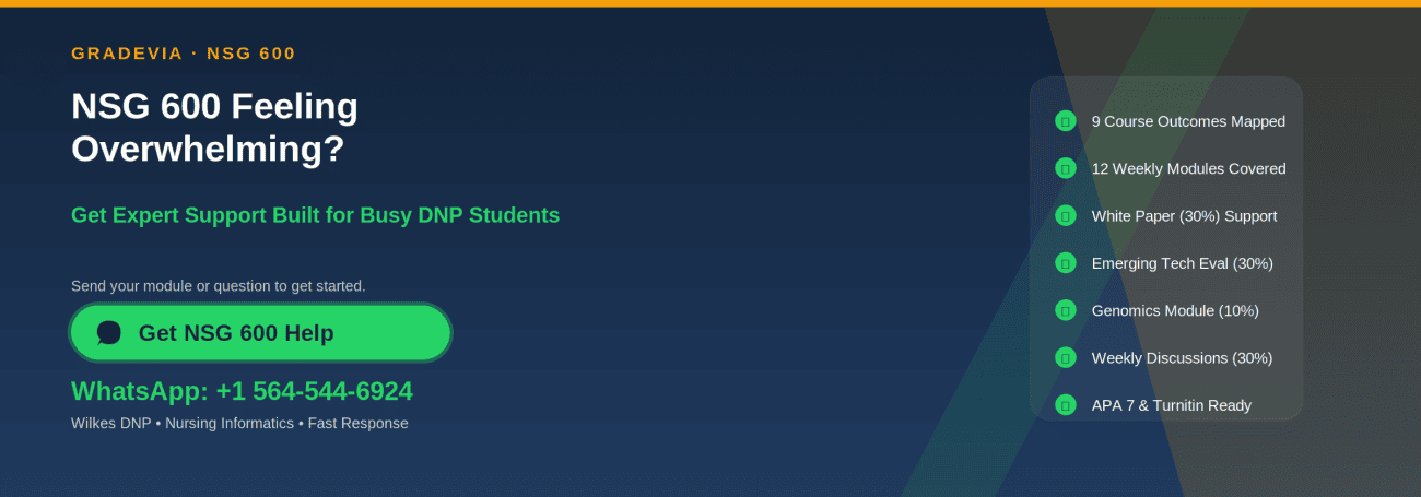 NSG 600 Nursing Informatics: Wilkes University DNP Course Guide